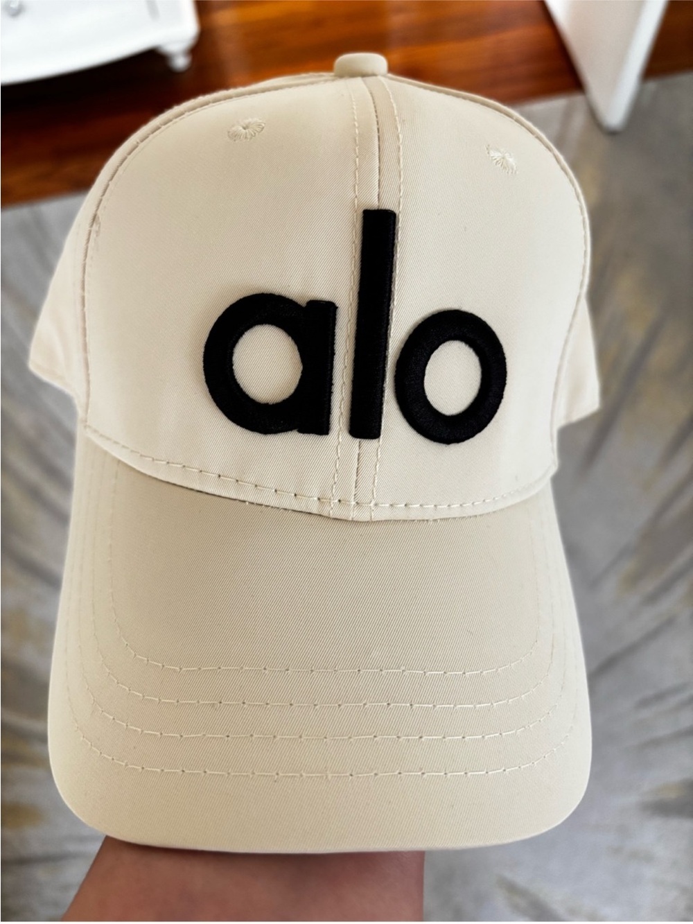 Classic Logo Baseball Cap in Cream with Black Logo
